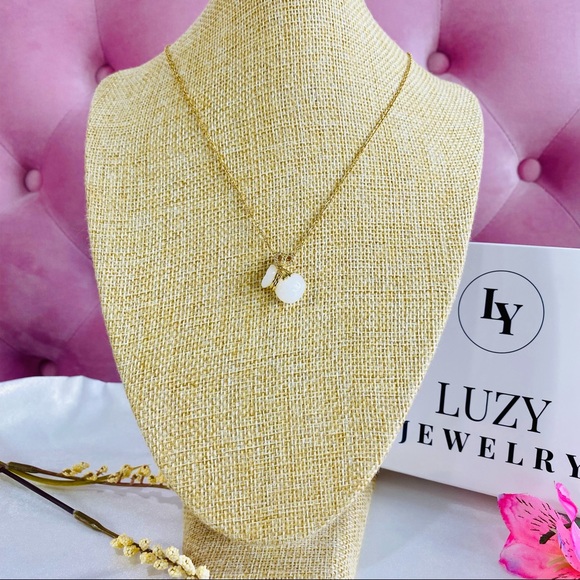 18K Gold White Jade Good Lucky Money Bag Pendant Cross Clavicle Chain Necklace - Picture 4 of 9